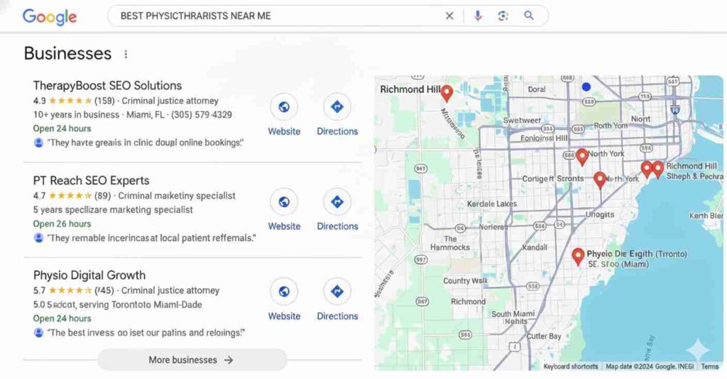 Local SEO for Physiotherapist