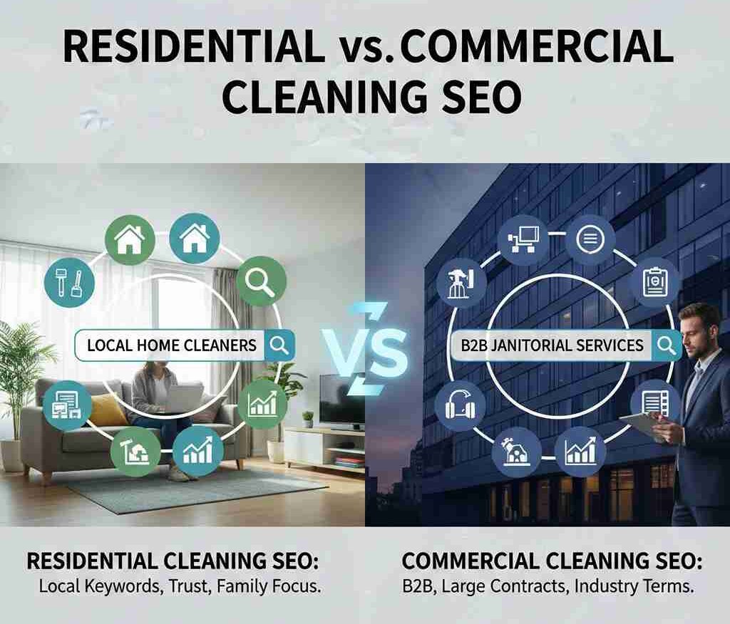 Residential vs Commercial Cleaning SEO