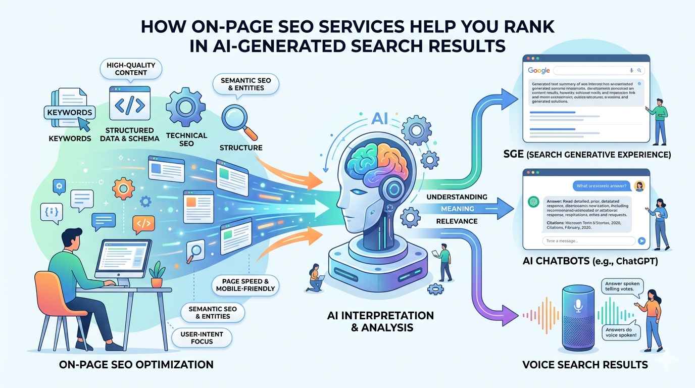 How On-Page SEO Services Help You Rank in AI-Generated Search Results (SGE, ChatGPT & Voice Search)